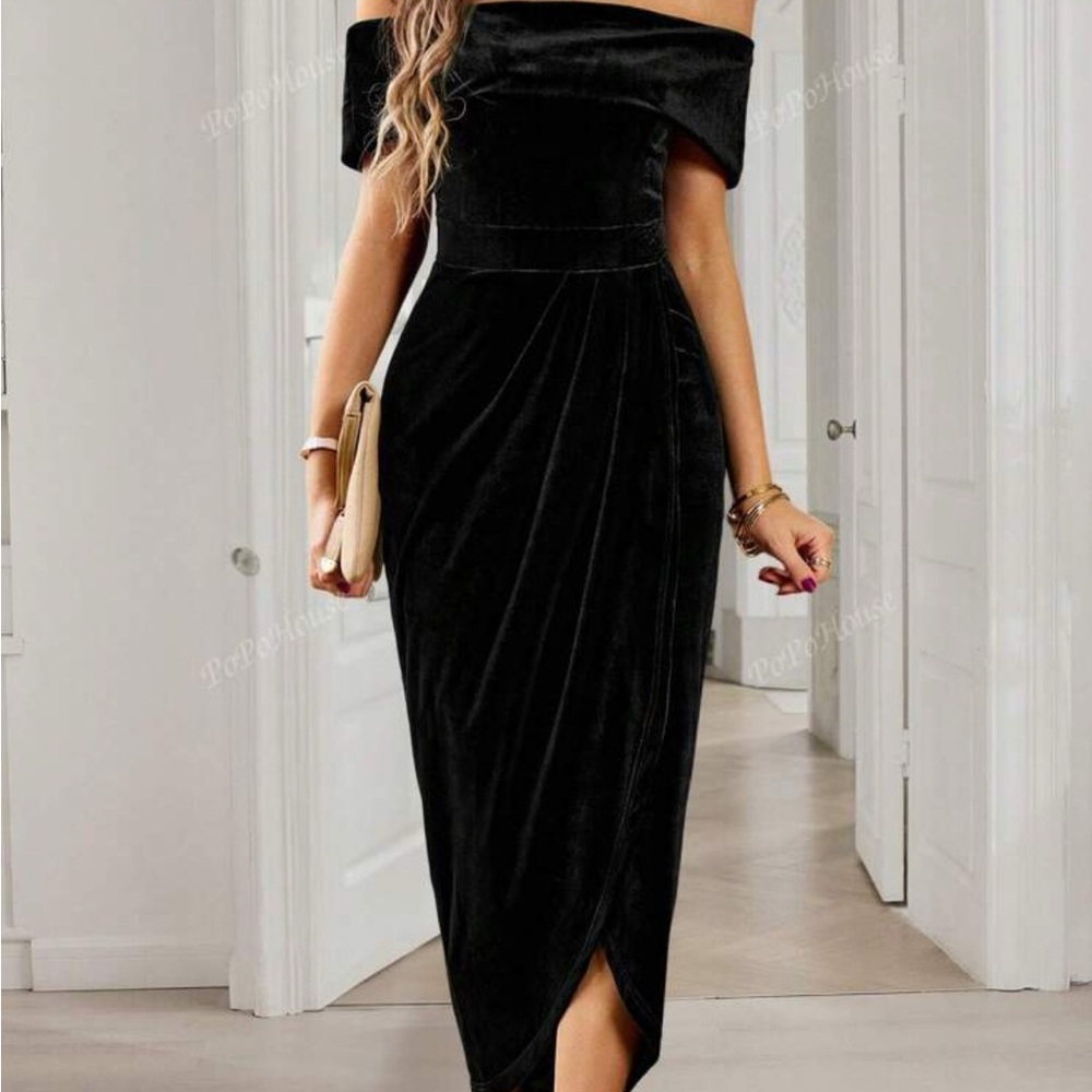 Elegant Black Off-Shoulder Dress